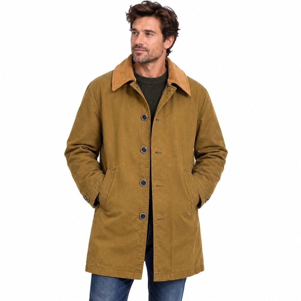 Clever Jackets and Worn-Out Elements Brown Canvas Coat IT 52 XL Removable Liner
